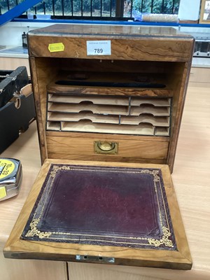 Lot 789 - Victorian walnut stationary box