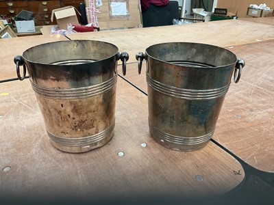 Lot 784 - Pair of Christofle silver plated champagne buckets