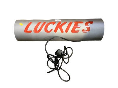 Lot 2477 - 1960s American advertising light for 'Luckies'