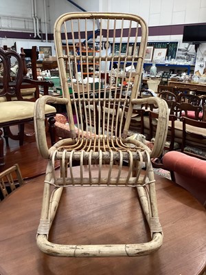 Lot 1338 - 1970s bamboo rocking chair