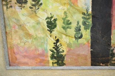 Lot 1421 - *Mary Newcomb (1922-2008) oil on board - The Common with Chestnuts, signed and dated '66, inscribed verso, framed