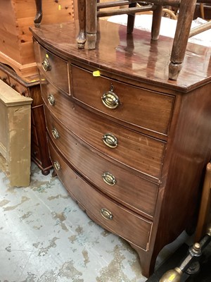 Lot 1225 - 19th century mahogany bow front chest of two short and three long drawers