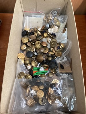 Lot 676 - Shoebox of various military buttons