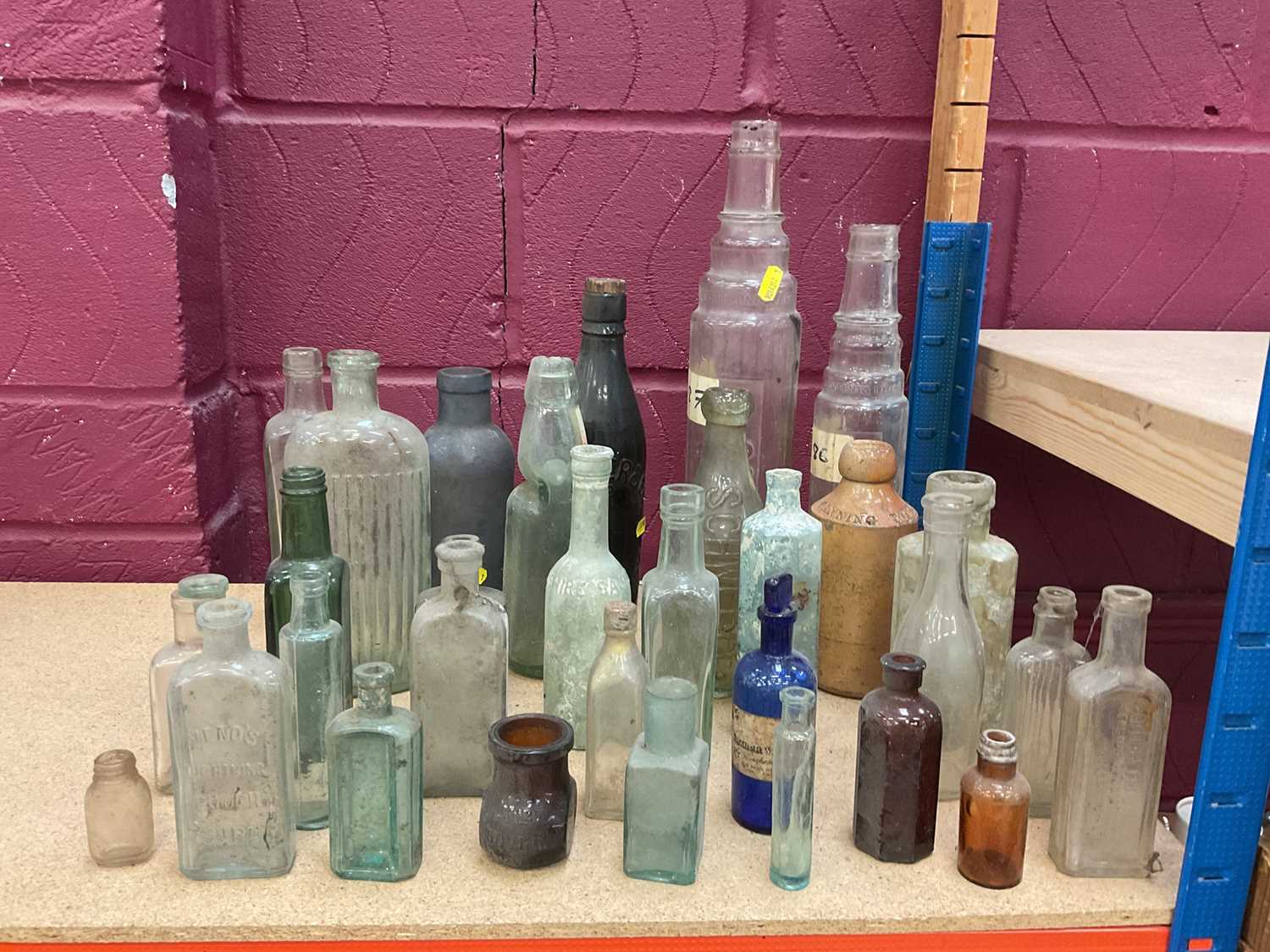 Lot 753 Group of vintage glass bottles