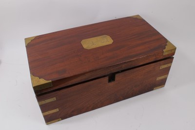 Lot 1081 - 19th century mahogany brass bound writing slope with Guinness provenance