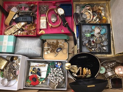 Lot 1083 - Group of costume jewellery, wristwatches and coins