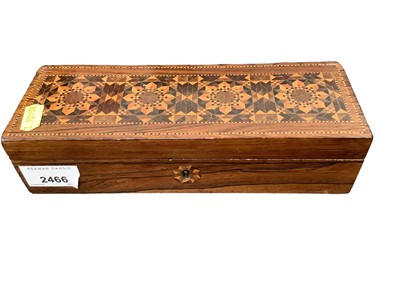 Lot 2466 - 19th century Rosewood Tunbridge ware glove box