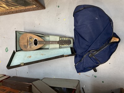 Lot 598 - Old mandolin with Michelle Maratea Napoli label in case and full size Cello soft case