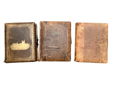 Lot 95 - Three Victorian photograph albums to include one with a musical movement