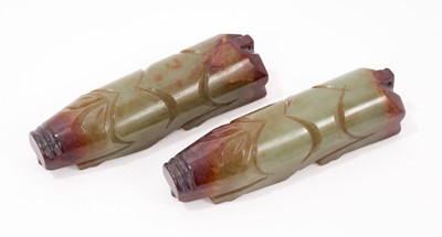 Lot 1045 - Pair of Chinese jade funereal pigs, Archaic form