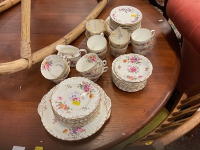 Lot 675 - Royal Crown Derby tea set decorated with floral sprays, and a Wedgwood Devon Sprays tea set