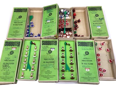 Lot 1998 - Box of Subbuteo and accessories including 1970's various teams, Continental Club edition etc