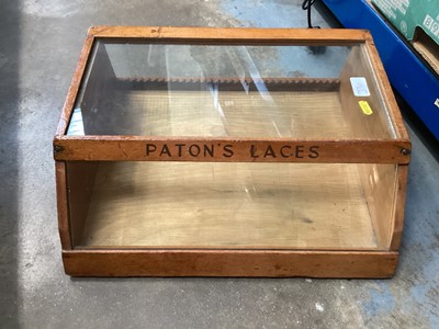 Lot 290 - 1930s shops advertising cabinet for 'Paton's Laces' together with three boxes of Art Deco items