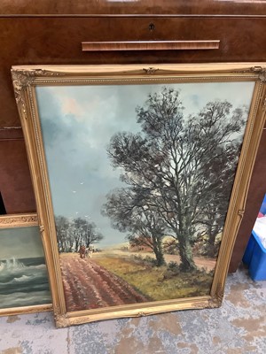 Lot 128 - Dion Pears, oil on canvas, landscape, together with an oil on canvas marine