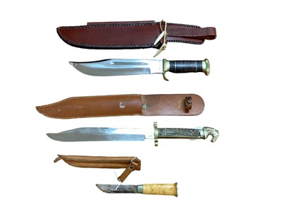 Lot 897 - Group of Bowie and similar knives