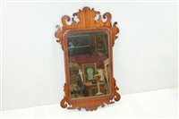 Lot 2170 - Georgian red walnut wall mirror, 64cm x 29.4cm