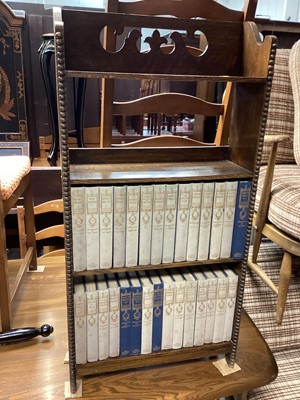 Lot 1258 - The Waverley Dickens - works of Charles Dickens - house in oak bookshelf