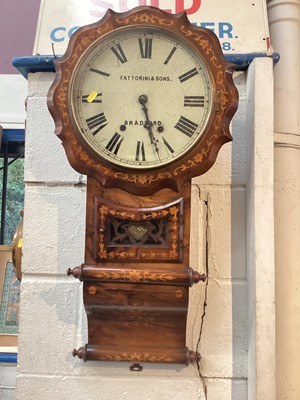 Lot 692 - Antique walnut wall clock