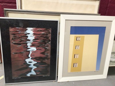 Lot 362 - Group of pictures and prints including British Museum poster, two watercolour studies and a map of Essex