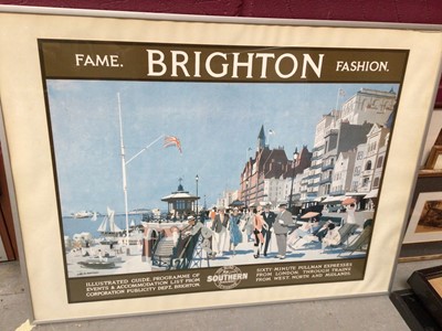 Lot 362 - Group of pictures and prints including British Museum poster, two watercolour studies and a map of Essex