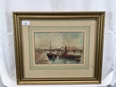 Lot 61 - M.Randall: watercolour, view of the Seine, Paris, 24.5x16cm