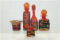 Lot 2175 - Selection of Mdina red tinted glassware with...