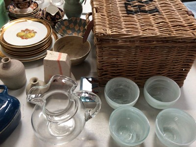 Lot 350 - Sophie Conran for Portmeirion medium salad bowl, boxed, other decorative ceramics, art pottery, glass ware and F&M wicker basket