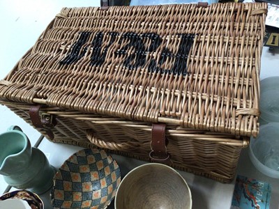Lot 350 - Sophie Conran for Portmeirion medium salad bowl, boxed, other decorative ceramics, art pottery, glass ware and F&M wicker basket