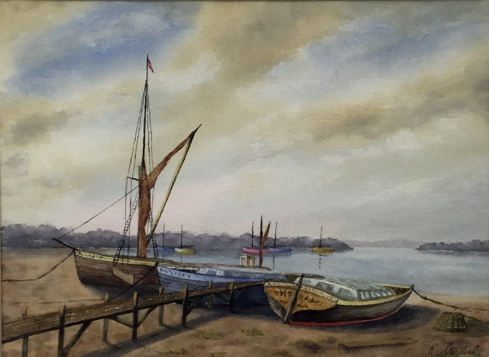 Dessin Original Au Crayon De Robert Standish-Sweeney Représentant Un Pont à Cookham Moor (vers 1976)