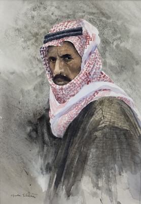 Lot 33 - Gordon Rushmer (b.1946): watercolour, Prisoner no.1, Iraq, 20x28cm