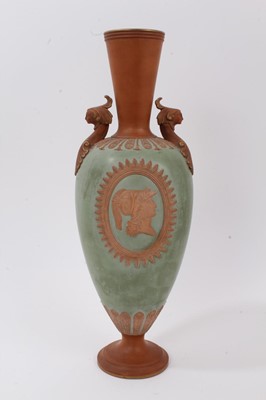 Lot 213 - Classical terracotta vase probably by Watcombe Pottery