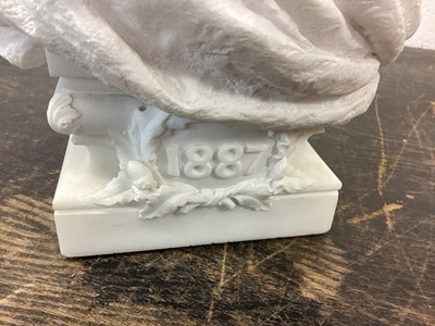 Lot 31 - Fine carved white marble bust of Queen Victoria 1887