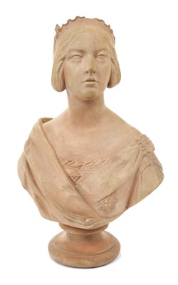 Lot 32 - Terracotta bust of Queen Victoria by Henry Weigall 1851