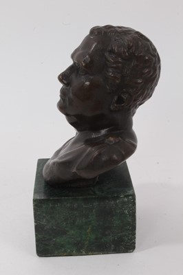 Lot 1052 - Classical revival bronze bust of the Roman Emperor Vitellius on green marble base