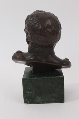 Lot 1052 - Classical revival bronze bust of the Roman Emperor Vitellius on green marble base