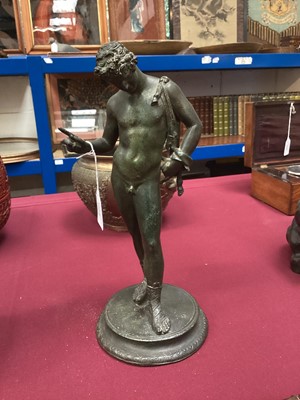 Lot 1005 - 19th century Grand Tour bronze of Narcissus