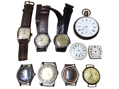 Lot 57 - Group of vintage wristwatches and a silver cased Waltham pocket watch