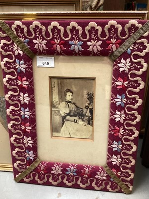 Lot 649 - Late Victorian/Edwardian felt and embroidered photograph frame