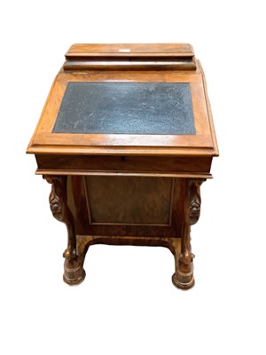 Lot 1659 - Victorian walnut Davenport with inset leather top