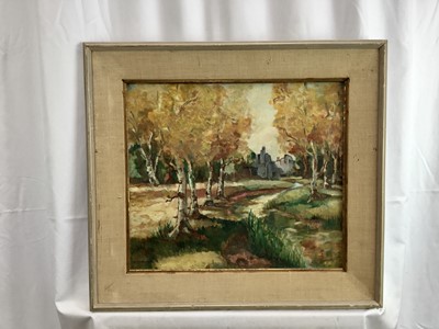 Lot 116 - Nan Hudson (Contemporary): Pinewoods in Autumn, Tilford, signed lower left, 40x35cm