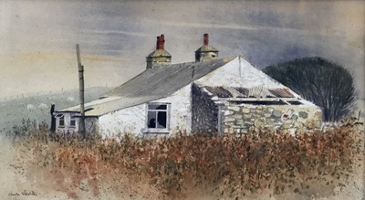 Lot 124 - Gordon Rushmer (b.1946): watercolour, Ty-Canol, signed lower right, 43x23.5cm Provenance: Peter Hedley Gallery, Dorset