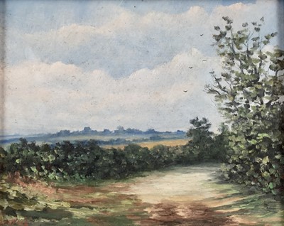 Lot 129 - Sidney Restall: oil on board, landscape with trees, signed lower left, 24x19cm