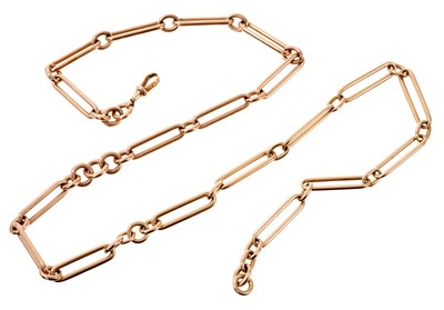 Lot 796 - Late Victorian 10ct rose gold chain