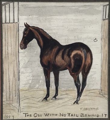 Lot 133 - T.Backhouse: 19th century watercolour, The Oss with no tail behind it, 18x20cm