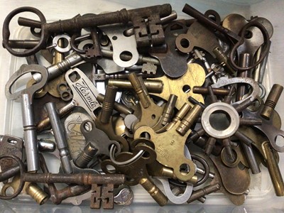 Lot 354 - Collection of clock winding keys and other keys