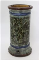 Lot 2149 - Large stoneware umbrella stand with green and...