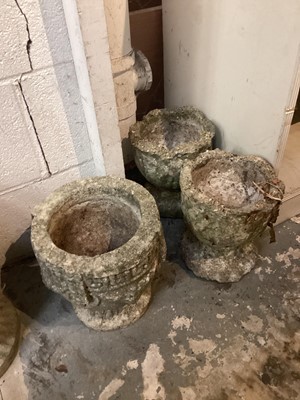 Lot 1389 - Collection of concrete garden urns