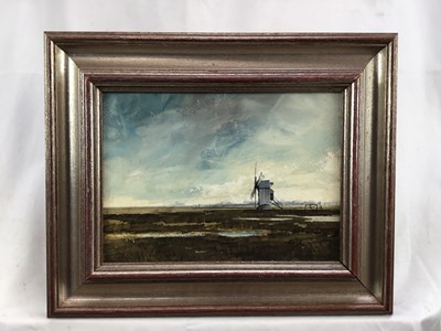 Lot 276 - *Michael John Hunt (b.1941) acrylic on board - French Windmill, signed, 19cm x 26cm, titled verso, framed