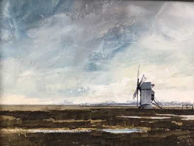 Lot 276 - *Michael John Hunt (b.1941) acrylic on board - French Windmill, signed, 19cm x 26cm, titled verso, framed