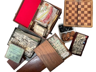 Lot 202 - Mahjong sets together with chess sets and related